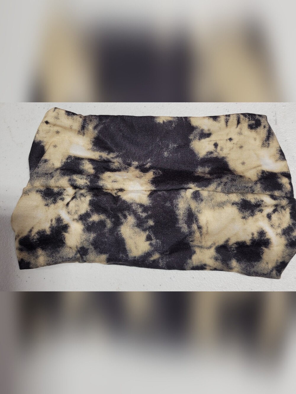 Black and Cream Tie-Dye Headband